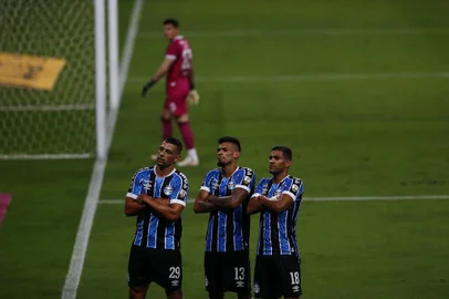  PORTO ALEGRE, RS, BRASIL - 03.12.2020 - O Grêmio recebe o Guaraní-PAR nesta quinta-feira (3), na Arena, em jogo válido pela volta das oitavas de final da Libertadores. (Foto: Mateus Bruxel/Agencia RBS)<!-- NICAID(14660434) -->