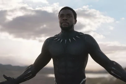  ARQUIVO _ Chadwick Boseman em ação no filme Pantera Negra (2018)<!-- NICAID(14580309) -->