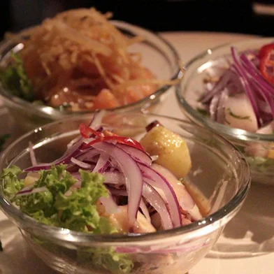  Trio de ceviche do restaurante Muju. Para destemperados<!-- NICAID(11796796) -->