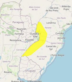 Inmet / Reprodução Inmet / Reprodução