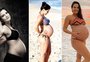 Na reta final da terceira gravidez, Kyra Gracie posta comparativo das barrigas: "Fechei a fábrica"