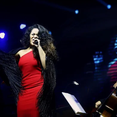  PORTO ALEGRE, RS, BRASIL, 07-07-2019: Sob a regência do maestro Evandro Matté, a Orquestra Sinfônica de Porto Alegre (Ospa) apresenta o concerto Pink Floyd Sinfônico no auditório Araújo Viana. Com participação dos cantores Anaadi e Rafa Gubert, o espetáculo teve ingressos esgotados e plateia lotada. (Foto: Mateus Bruxel / Agência RBS)<!-- NICAID(14154863) -->