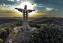 Cristo de Encantado: imagens mostram monumento de 43 metros de altura que está sendo construído no Vale do Taquari