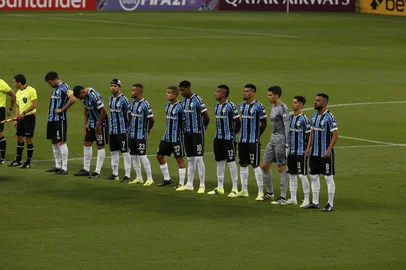 PORTO ALEGRE, RS, BRASIL - 14.04.2021 - O Grêmio recebe o Independiente del Valle em Porto Alegre, em duelo válido pelo jogo de volta da terceira fase da Libertadores. (Foto: Lauro Alves/Agencia RBS)<!-- NICAID(14757997) -->
