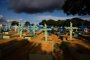 Graves of COVID-19 victims are seen at the Nossa Senhora Aparecida cemetery in Manaus, Amazonas state, Brazil, on April 29, 2021. - Brazil, with a population of 212,000,000 people, surpassed Thursday the 400,000 deaths due to COVID-19, and is second in number only to the US. (Photo by MICHAEL DANTAS / AFP)Editoria: HTHLocal: ManausIndexador: MICHAEL DANTASSecao: diseaseFonte: AFPFotógrafo: STR<!-- NICAID(14770238) -->