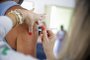 PORTO ALEGRE, RS, BRASIL, 10-04-2021: Fila para vacinação contra covid-19 na unidade de saúde Morro Santana. (Foto: Mateus Bruxel / Agência RBS)Indexador: Mateus Bruxel<!-- NICAID(14755419) -->
