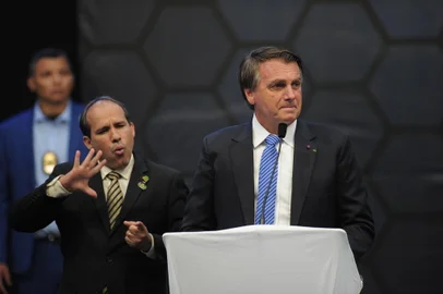 CAXIAS DO SUL, RS, BRASIL (09/07/2021)Presidente Jair Bolsonaro visita a Universidade de Caxias do Sul para inauguração do UCSGraphene. (Antonio Valiente/Agência RBS)<!-- NICAID(14830995) -->