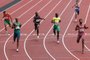 (From L) Hungarys Mate Koroknai, Brazils Alison Dos Santos, Frances Ludvy Vaillant Jamaicas Kemar Mowatt, Taiwans Chieh Chen and Qatars Abderrahman Samba compete in the mens 400m hurdles heats during the Tokyo 2020 Olympic Games at the Olympic Stadium in Tokyo on July 30, 2021. (Photo by Giuseppe CACACE / AFP)<!-- NICAID(14849241) -->