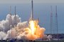 Space Xs Falcon 9 rocket as it lifts off from space launch complex 40 at Cape Canaveral, Florida June 28, 2015 with a Dragon CRS7 spacecraft.  The unmanned SpaceX Falcon 9 rocket exploded minutes after liftoff from Cape Canaveral, Florida, following what was meant to be a routine cargo mission to the International Space Station. The vehicle has broken up, said NASA commentator George Diller, after NASA television broadcast images of the white rocket falling to pieces. At this point it is not clear to the launch team exactly what happened. The disaster was the first of its kind for the California-based company headed by Internet entrepreneur Elon Musk, who has led a series of successful launches even as competitor Orbital Sciences lost one of its rockets in an explosion in October, and a Russian supply ships was lost in April. SpaceXs live webcast of the launch went silent about two minutes 19 seconds into the flight, and soon after the rocket could be seen exploding and small pieces tumbling back toward Earth.     AFP PHOTO/ BRUCE WEAVER