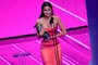 US singer Olivia Rodrigo accepts the Best New Artist award on stage during the 2021 MTV Video Music Awards at Barclays Center in Brooklyn, New York, September 12, 2021. (Photo by ANGELA  WEISS / AFP)<!-- NICAID(14887953) -->