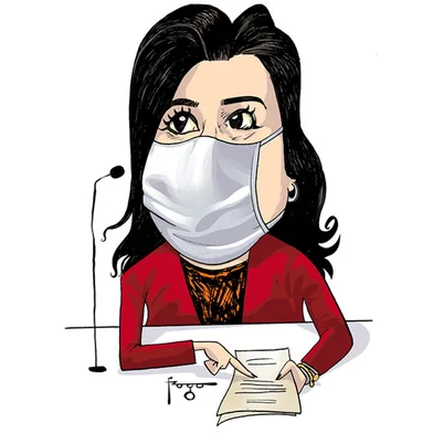 Caricatura da senadora Simone Tebet feita por Gilmar Fraga, para ilustrar a seção Frases da Semana, publicada na superedição de Zero Hora de 25 e 26 de setembro de 2021. VERSÃO ONLINE.<!-- NICAID(14898402) -->