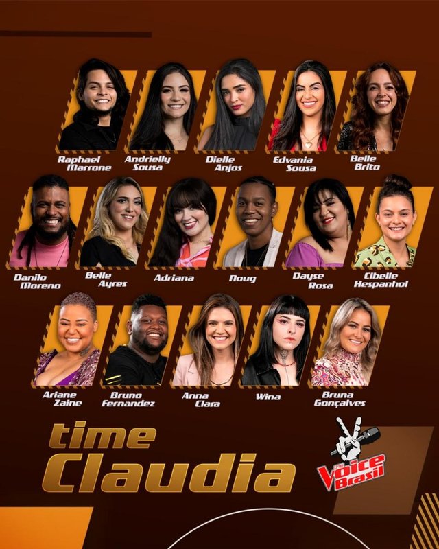 Time Claudia  no The Voice Brasil<!-- NICAID(14943429) -->