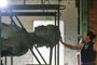 PORTO ALEGRE, RS, BRASIL,  05/01/2021- Restauro do Laçador: estatua está pronta para ser trasportanda. O sítio do laçador esta em finalização da sapata de encaixe e também da limpeza dos canteiros. Foto: Lauro Alves  / Agencia RBS<!-- NICAID(14982806) -->