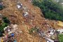 Aerial view after a mudslide in Petropolis, Brazil on February 16, 2022. - Large scale flooding destroyed hundreds of properties and claimed at least 34 lives in the area. (Photo by Florian PLAUCHEUR / AFP)Editoria: DISLocal: PetrópolisIndexador: FLORIAN PLAUCHEURSecao: avalanche/landslideFonte: AFPFotógrafo: STF<!-- NICAID(15018179) -->