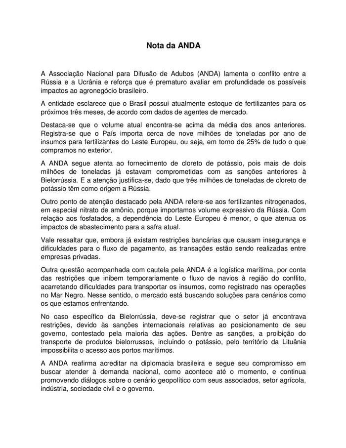 ANDA / Divulgação ANDA / Divulgação