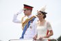 Britains Prince William and Catherine, the Duchess of Cambridge, attend the Caribbean Military Academy commissioning parade at the Jamaica Defence Forces Up Park Camp in Kingston, Jamaica, on March 24, 2022. (Photo by Ricardo Makyn / AFP)<!-- NICAID(15052483) -->