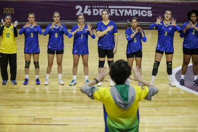 CAXIAS DO SUL, RS, BRASIL - 2022.05.12 - Partida de handebol entre Brasil x Turquia, pelas Surdolimpíadas, em Caxias do Sul. (Foto: ANDRÉ ÁVILA/ Agência RBS)<!-- NICAID(15094766) -->