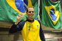 CAXIAS DO SUL, RS, BRASIL, 07/05/2022. O brasileiro Guilherme Maia conquista a medalha de bronze na prova de 200 metros estilo livre, na 24º edição das Surdolimpíadas, em Caxias do Sul. (Bruno Todeschini/Agência RBS)<!-- NICAID(15090075) -->