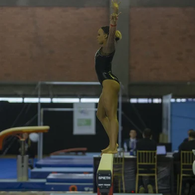 PORTO ALEGRE, RS, BRASIL - Troféu Brasil de Ginástica na Sogipa. Na foto Rebeca Andrade.Indexador: JEFF BOTEGA<!-- NICAID(15101786) -->