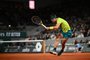 Spains Rafael Nadal returns the ball to Frances Corentin Moutet during their mens singles match on day four of the Roland-Garros Open tennis tournament at the Court Philippe-Chatrier in Paris on May 25, 2022. (Photo by Anne-Christine POUJOULAT / AFP)Editoria: SPOLocal: ParisIndexador: ANNE-CHRISTINE POUJOULATSecao: tennisFonte: AFPFotógrafo: STF<!-- NICAID(15107953) -->