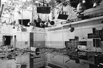 FOTO DIGITALIZADA PARA O PROJETO 50 ANOSIncêndio na TV Gaúcha em 1972.Envelope: 82173<!-- NICAID(1957597) -->