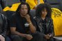 Blue Ivy,10 anos, ao lado do pai, Jay-Z, 52, em partida da NBA do Golden State Warriors contra o Boston Celtics que ocorreu em San Francisco, na Califórnia (EUA), na segunda-feira, 13 de junho de 2022.<!-- NICAID(15123641) -->