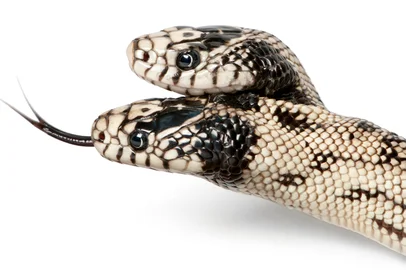 two headed eastern kingsnake - Lampropeltis getula californiae, white background*A PEDIDO DE FILIPE PIMENTEL* Cobra de duas cabeças - Foto: Eric Isselée/stock.adobe.comIndexador: Eric IsselÃ©eFonte: 39626272Fotógrafo: Photographe<!-- NICAID(15137804) -->