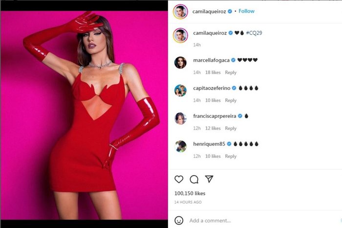 Instagram @camilaqueiroz / Reprodução Instagram @camilaqueiroz / Reprodução