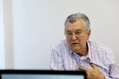PORTO ALEGRE, RS, BRASIL, 17.08.2022: Entrevista com o candidato a governador do Estado do RS Luis Carlos Heinze. Foto: Camila Hermes/Agencia RBS<!-- NICAID(15178781) -->