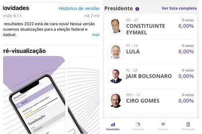 App de resultados das eleições 2022. TSE. Justiça Eleitoral.<!-- NICAID(15218738) -->