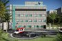 Croqui do Hospital Moinhos de Vento com novo prédio previsto para novo bloco hospitalar, com foco em terapia intensiva e novas salas para o centro cirúrgico.<!-- NICAID(15220595) -->