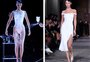 Tecido líquido? Bella Hadid tem vestido pintado no corpo em desfile em Paris; veja o vídeo