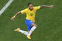 Brazils forward Neymar celebrates scoring the opening goal during the Russia 2018 World Cup round of 16 football match between Brazil and Mexico at the Samara Arena in Samara on July 2, 2018. / AFP PHOTO / Kirill KUDRYAVTSEV / RESTRICTED TO EDITORIAL USE - NO MOBILE PUSH ALERTS/DOWNLOADSEditoria: SPOLocal: SamaraIndexador: KIRILL KUDRYAVTSEVSecao: soccerFonte: AFPFotógrafo: STF<!-- NICAID(13630426) -->