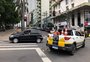 Trânsito está bloqueado no entorno da Praça Dante Alighieri, em Caxias 