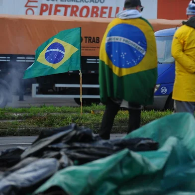 Manifestação desmobilizada na RS-122, em Forqueta<!-- NICAID(15251911) -->