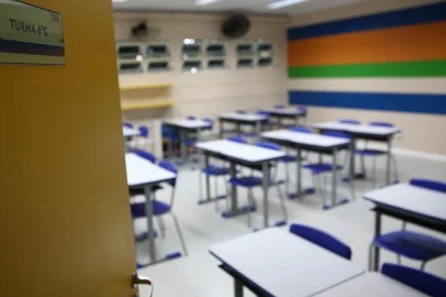PORTO ALEGRE, RS, BRASIL - Escola João XXIII em Porto Alegre tem seus pátios e salas de aulas praticamente vazios nesta segunda feira 16 de março de 2020. <!-- NICAID(14453160) -->
