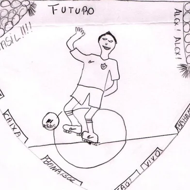 Desenho feito por Alex Telles quando criança.<!-- NICAID(15282435) -->