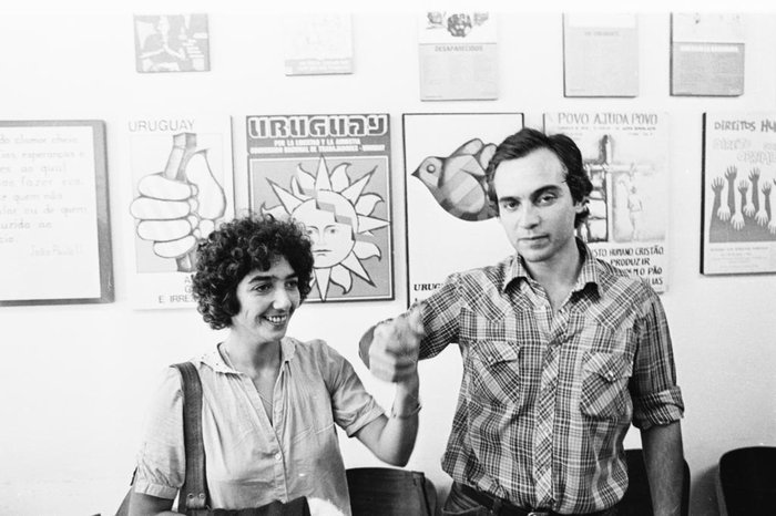 Lilian Celiberti e Universindo Diaz em Porto Alegre, em 1984