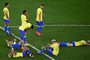 Brazils players react after losing the Qatar 2022 World Cup quarter-final football match between Croatia and Brazil at Education City Stadium in Al-Rayyan, west of Doha, on December 9, 2022. (Photo by Anne-Christine POUJOULAT / AFP)Editoria: SPOLocal: DohaIndexador: ANNE-CHRISTINE POUJOULATSecao: soccerFonte: AFPFotógrafo: STF<!-- NICAID(15291055) -->