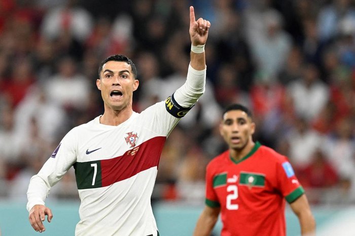 Reserva da seleção portuguesa, Cristiano Ronaldo entrou no segundo tempo