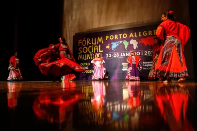 PORTO ALEGRE, RS, BRASIL - 2023.01.23 - Ambiental do primeiro dia do Fórum Social Mundial, em Porto Alegre, na Assembleia Legislativa. (Foto: André Ávila/ Agência RBS)<!-- NICAID(15329134) -->