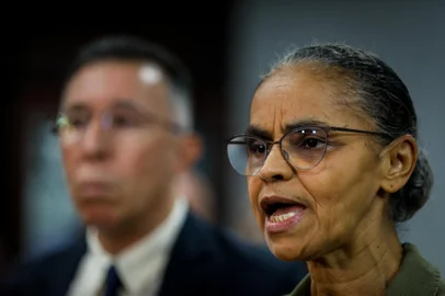 26/01/2023 - PORTO ALEGRE, RS - Ministra do Meio Ambiente, Marina Silva, em entrevista coletiva na Assembleia Legislativa. FOTO: Camila Hermes, Agência RBS<!-- NICAID(15332659) -->